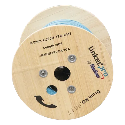 Cable de Fibra Óptica / Multimodo OM4 / Simplex / Tight Buffer 0.9 mm / Diámetro 2.0 mm / PVC / 2 km (6561.7 ft) por Tramo
