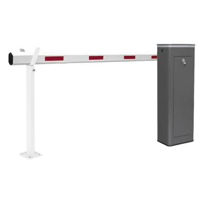 Barrera Vehicular Izquierda / Brazo Telescópico 5.5 m (18 ft) / 200 Ciclos/Hora / Apertura 6 s / Corona LED Semaforizada / Encoder Ajustable / Semi-Intensivo