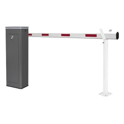 Barrera Vehicular / Brazo Telescópico 5.5 m (18 ft) / Apertura 6 s / Finales de Carrera Programables / Corona LED Semaforizada / 110V / IP para Uso Semi-Intensivo