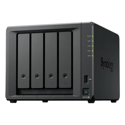 NAS 4 Bahías / Intel Celeron J4125 2.7 GHz / 2 GB DDR4 Expandible / 2.5GbE + 1GbE / 2 Ranuras M.2 NVMe / Hasta 80 TB