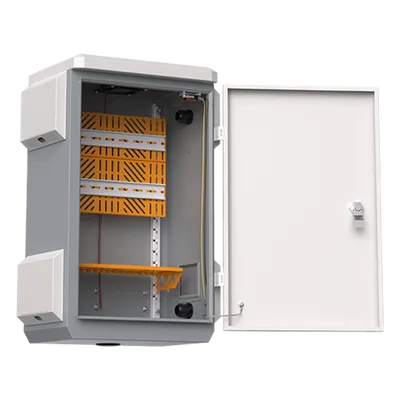 Gabinete Exterior IP55 / Acero SPCC 680 x 480 x 315 mm / Rieles DIN / 4 Placas Laterales / Microswitch