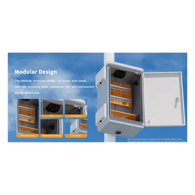 Gabinete de Protección IP / Acero SPCC / 180 x 340 x 160 mm / IP55 / Rieles DIN / Montaje Vertical u Horizontal / 4 Placas Laterales Externas