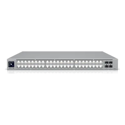 Switch PoE Capa 3 / 48 Puertos PoE+++ / 32 × 10 GbE + 16 × 2.5 GbE / 4 × SFP28 25 G / 1080 W / 920 Gbps Switching / 1U Rack