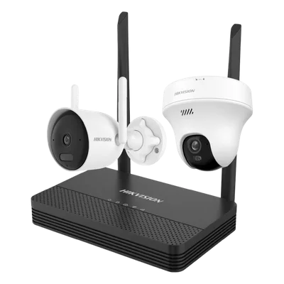 Kit IP Inalámbrico / NVS 4 Canales / 2 Cámaras Wi-Fi 2 Megapixel / Dual Light 30 m (98.4 ft) / Audio Bidireccional / Lente 2.8 mm 97°