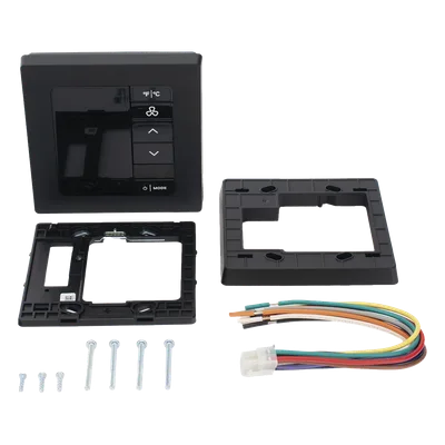 Termostato de Gestión Energética / BACnet MS/TP y Wi-Fi / 100-277 VAC / FCU 2 y 4 Tubos / 3 Velocidades / Sensor PIR / Ónix Negro