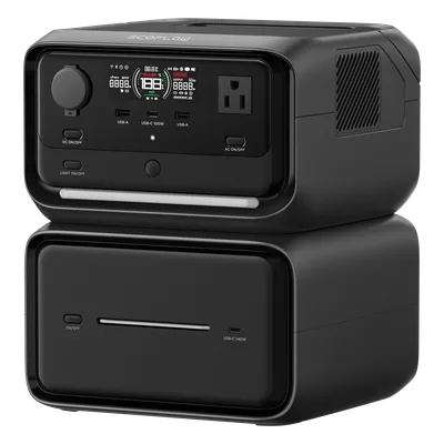 Estación de Energía Portátil / 858 Wh / Salida AC Dual 300 W (550 W Pico) / USB-C PD 100 W / Carga Solar 110 W / Wi-Fi y Bluetooth / Batería LFP