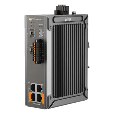 Switch Industrial Administrable / 4 Puertos PoE Gigabit / 2 Puertos SFP 2.5Gbps / PoE 120W / Sin Ventiladores / -40℃ a 75℃ (-40℉ to 167℉)