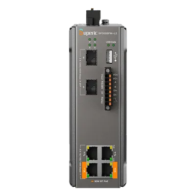 Switch Industrial Administrable / 4 Puertos PoE Gigabit / 2 Puertos SFP 2.5Gbps / PoE 120W / Sin Ventiladores / -40℃ a 75℃ (-40℉ to 167℉)