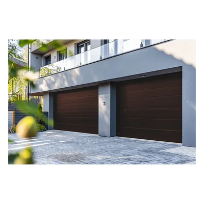Sección para puerta de Garage / Lisa / Imitación Madera / BLACK WALNUT / Estilo Americana / Compatible GARAGE208B / Panel Calibre 26 / Relleno PU 43mm / Densidad 45 kg/m³