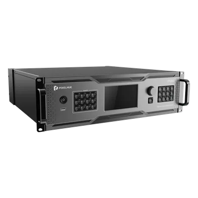 Switcher de Presentación 4K / 12 Capas DL / 10G Fibra Óptica 10 km (6.2 mi) / HDMI 2.0 DP 1.2 12G-SDI / Dante 32x32 / Multiviewer Dedicado / Latencia 1 Frame