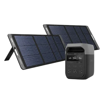 Kit de Energía Portátil / Batería LiFePO4 1024 Wh / Salida AC 1800W / Panel Solar 200W / Tecnología X-Boost 2600W / UPS Ultrarrápido