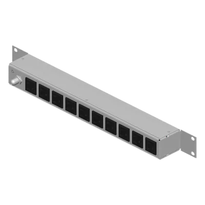 PDU Horizontal / 10 Tomas NEMA 5-15R / Rack 19 in 1UR / 120Vca 15A / Reestablecedor 15A / Cable 2.5 m (8.2 ft) / Acero Rolado en Frío