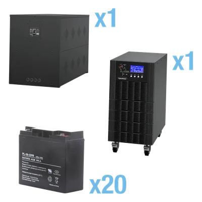 UPS Trifásico de 15 kVA/15 kW, Topología Online Doble Conversión, Voltaje de 208/220 Vca de L-L, Respaldo de 5 Minutos al 100% de Carga, Incluye Módulo y Banco de Baterías