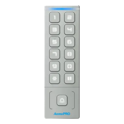 Teclado Autónomo de Acceso / 1000 Tarjetas y PIN / IP65 / Lector EM 3 cm (1.18 in) / Salida Wiegand 26/34 / -40°C a 65°C
