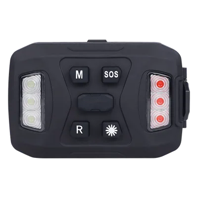 Luz de Advertencia Múltiple / 26 LEDs Rojo Azul Blanco / Recargable 1200 mAh / IP67 / Base Magnética