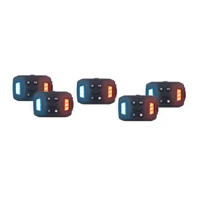 Luz de Advertencia Múltiple / 26 LEDs Rojo Azul Blanco / Recargable 1200 mAh / IP67 / Base Magnética