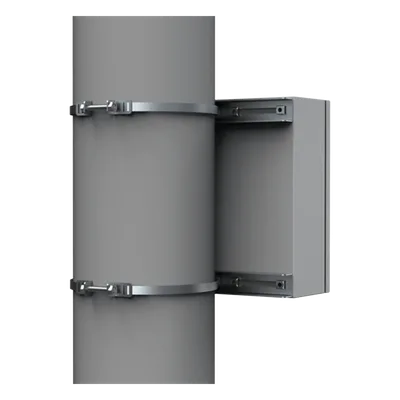 Kit de Fijación para Postes / Acero Galvanizado / Carga Máxima 900 N / Diámetro Poste 80-250 mm (3.15-9.84 in) / 2 Perfiles + Accesorios