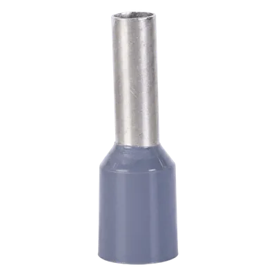 Conector Ferrule / 20 AWG / 0.75 mm² / Latón Estañado / PVC Gris / 8 mm / 14.6 mm / 25 Piezas
