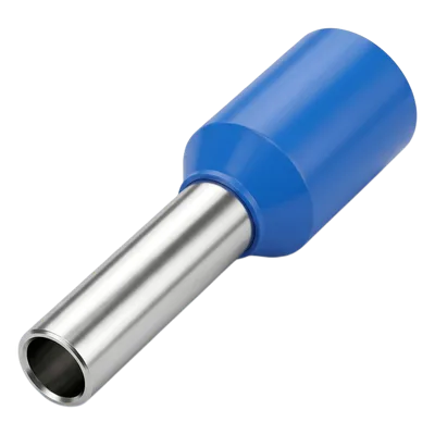 Conector Ferrule / 14 AWG / 2.5 mm² / Latón Estañado / Aislamiento PVC / Punta 8 mm / 25 Piezas