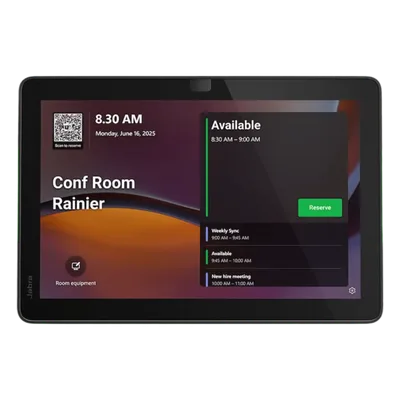 Panel de Programación de Salas / Pantalla Táctil 10.1" / Resolución 1920x1200 / Android 13 / PoE IEEE 802.3af / Wi-Fi 802.11ac / Bluetooth 5.2 / Certificado Microsoft Teams y Zoom Rooms / Barras LED d