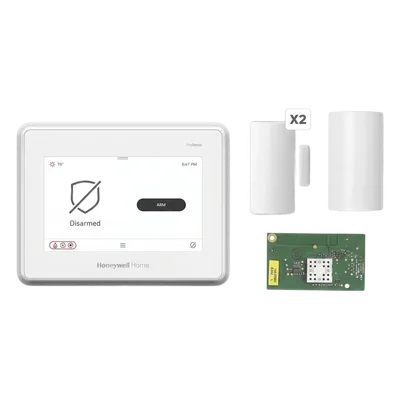 Kit de Alarma / Panel Táctil 7 Pulgadas / 250 Zonas / WiFi y Z-Wave Plus / PIR 12 x 17 m (39.4 x 55.8 ft) / 2 Contactos Magnéticos / Sirena 85 dB