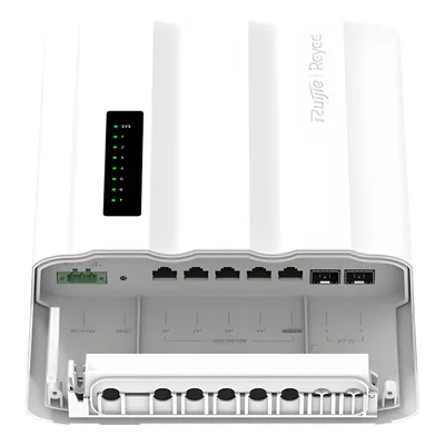 Switch Outdoor Capa 2 / 9 Puertos / 7 RJ45 Gigabit + 2 SFP / PoE++ 60W / IP65 / -30°C a +65°C / 14 Gbps