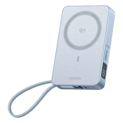 Banco de Energía Magnético Inalámbrico / 10000 mAh 36 Wh / Carga Rápida 30 W PD3.0/PPS/UFCS / Qi 2.2 25 W MPP / Cable USB-C Integrado 60 W / 254 g