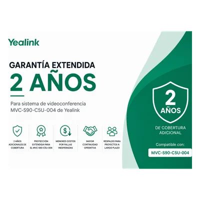 Garantia Extendida para Sistema de Videoconferencia MVC-S90-C5U-004 de Yealink