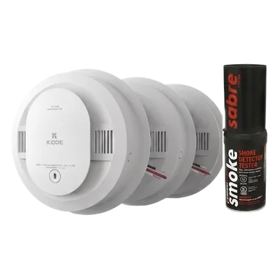 Kit de Detectores de Humo Autónomos / 20 Piezas / Fotoeléctrico / Batería 10 Años / 85 dB / Probador Incluido