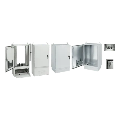Gabinete para Exterior Tipo 4X Doble Puerta de 43 UR / Aluminio Soldado / 2134 x 762 x 1118 mm (84 x 30 x 44 in) / Exterior IP66 / Montaje Almohadilla / Aire de Precisión / Gris RAL 7035