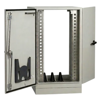 Gabinete para Exterior Tipo 4X Doble Puerta de 43 UR / Aluminio Soldado / 2134 x 762 x 1118 mm (84 x 30 x 44 in) / Exterior IP66 / Montaje Almohadilla / Aire de Precisión / Gris RAL 7035