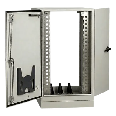 Gabinete para Exterior Tipo 4X Doble Puerta de 43 UR / Aluminio Soldado / 2134 x 762 x 1118 mm (84 x 30 x 44 in) / Exterior IP66 / Montaje Almohadilla / Aire de Precisión / Gris RAL 7035