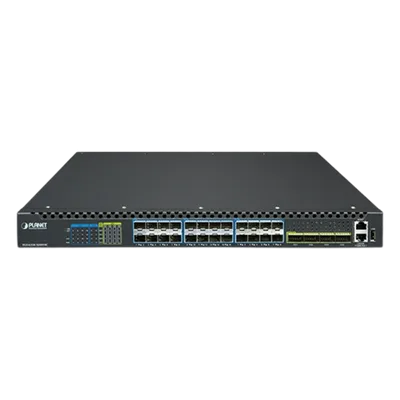 Switch Gestionado Capa 3 / Puertos 100G QSFP28 / 25G SFP28 / 10G SFP+ / Conmutación Non-Blocking 1520 Gbps / Apilado 10 Unidades / ERPS G.8032 / Fuente Redundante Hot-Swap