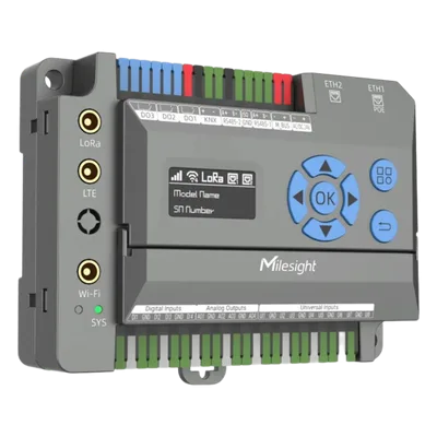 Gateway IoT LoRaWAN / 8 Canales / 2,000 Dispositivos / Quad-Core 1.5 GHz / Edge Computing / 4G LTE / KNX + BACnet + Modbus + M-Bus / 8 Entradas Universales