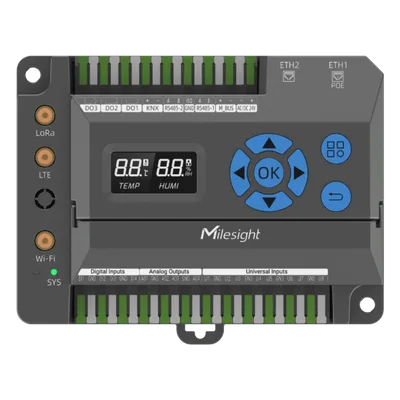 Gateway IoT LoRaWAN / 8 Canales / 2,000 Dispositivos / Quad-Core 1.5 GHz / Edge Computing / 4G LTE / KNX + BACnet + Modbus + M-Bus / 8 Entradas Universales