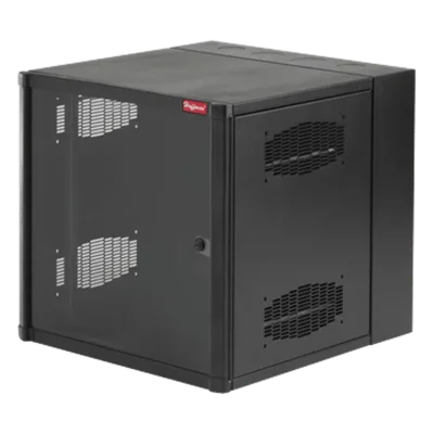 Gabinete AccessPlus de 8 UR Montaje en Pared de 19in / Doble Bisagra / Puerta con Ventana de Seguridad / 425 mm (16.7 in) x 620 mm (24.4 in) x 638 mm (25.1 in) / Color Negro