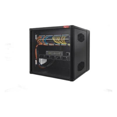 Gabinete AccessPlus de 8 UR Montaje en Pared de 19in / Doble Bisagra / Puerta con Ventana de Seguridad / 425 mm (16.7 in) x 620 mm (24.4 in) x 638 mm (25.1 in) / Color Negro