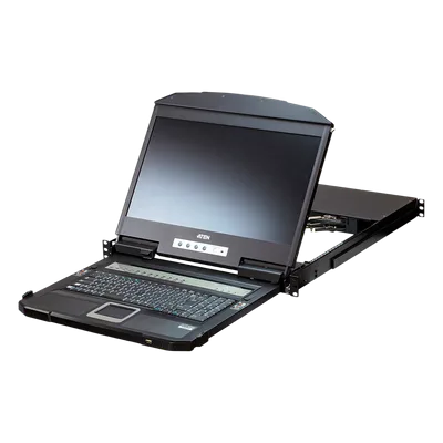KVM Switch LCD 18.5" (7.3 in) | Consola Dual Rail 1U | 4 Puertos USB HDMI | Multi-View Quad-PiP-PbP-PoP | Resolución 1920x1200 @ 60Hz | Cascada 2 Niveles 16 Computadoras | Boundless Switching | Video 