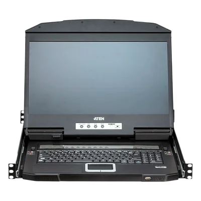 KVM Switch LCD 18.5" (7.3 in) | Consola Dual Rail 1U | 4 Puertos USB HDMI | Multi-View Quad-PiP-PbP-PoP | Resolución 1920x1200 @ 60Hz | Cascada 2 Niveles 16 Computadoras | Boundless Switching | Video
