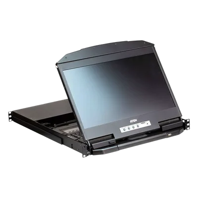 KVM Switch LCD 18.5" (7.3 in) | Consola Dual Rail 1U | 4 Puertos USB HDMI | Multi-View Quad-PiP-PbP-PoP | Resolución 1920x1200 @ 60Hz | Cascada 2 Niveles 16 Computadoras | Boundless Switching | Video