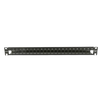 Patch Panel 10G MAX UTP / 24 Puertos Vacíos / 1U Rack 19" / Compatible Z-MAX® y UltraMAX™ / Color Negro / Administrador de Cable Integrado