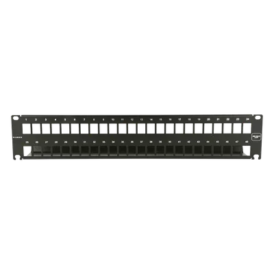 Patch Panel 10G MAX UTP / 48 Puertos Vacíos / 1U Rack 19" / Compatible Z-MAX y UltraMAX / Color Negro / Administrador de Cable Integrado