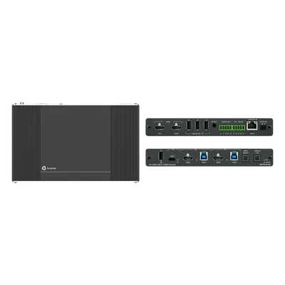 Auto-Switcher | 1 USB-C + 2 HDMI/USB Inputs | HDMI Output | USB 3.2 Switching | 4K@60Hz | HDCP 2.3 | PoE | MegaTOOLS Enclosure