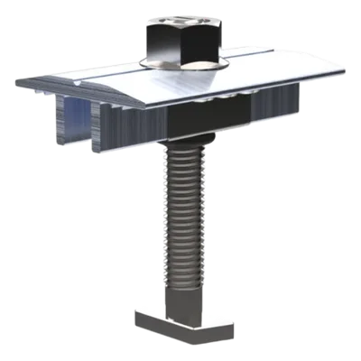 Abrazadera Intermedia para Módulos Solares / Aluminio Serie 6000 / Módulos 30-40 mm / 47 g / Acero Inoxidable / 4 Sistemas de Montaje