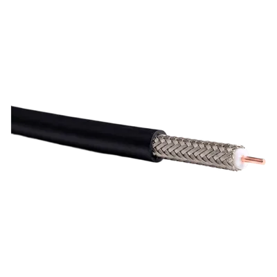 Cable Coaxial RG-58 / 305 m (1000 ft) / Conductor Cobre Sólido / Blindaje Doble Malla / Cubierta UV