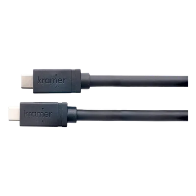 Cable Activo Híbrido AOC USB-C (M) a USB-C (M) | USB 3.2 Gen-2 SuperSpeed+ | 10 Gbps | 4K@60 Video | Carga 60W | K-Lock | 15.2 mts