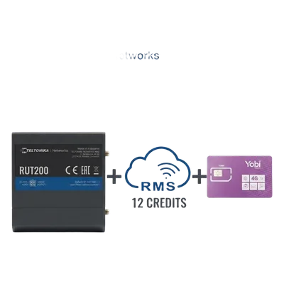 Router Industrial 4G LTE / Cat 4 150 Mbps / Wi-Fi 2.4 GHz / Operación -40°C a 75°C / Gestión RMS / Kit IoT con Datos Anuales