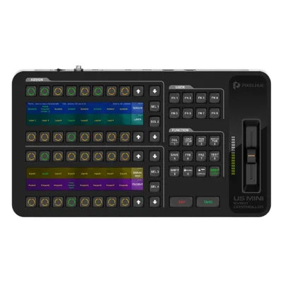 Controlador de Eventos Compacto / Pantalla Táctil 21.5" / Pantalla Inteligente 8" / 87 Botones LCD Programables / 4 Encoders y 8 Faders / HDMI 2.0 / 12G-SDI / Control MIDI y KVM
