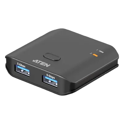 Switch USB 3.2 Gen 1 / 5 Gbps / 2 PCs / 2 Puertos USB Tipo-A / InstaSync / Botón Integrado / Plug-and-Play
