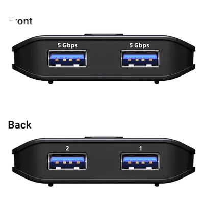 Switch USB 3.2 Gen 1 / 5 Gbps / 2 PCs / 2 Puertos USB Tipo-A / InstaSync / Botón Integrado / Plug-and-Play